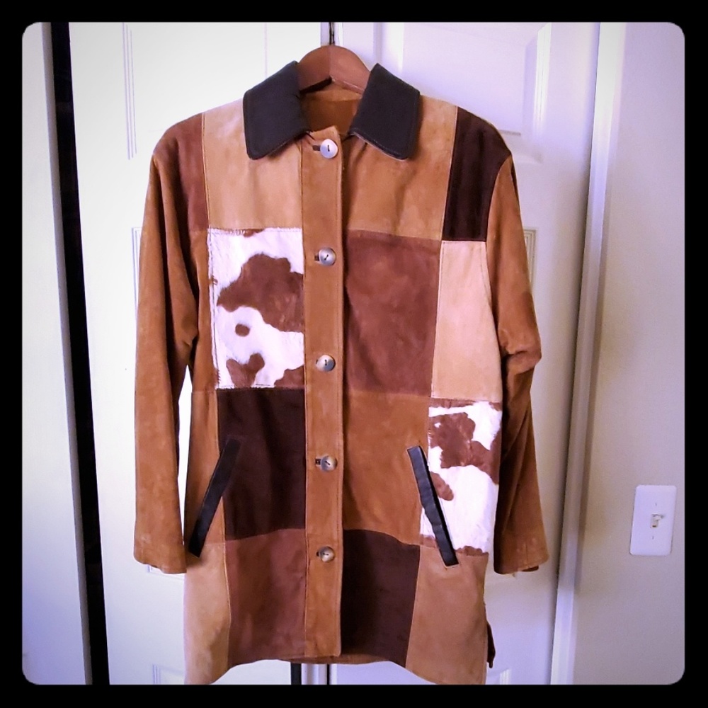 EXPRESS Leather Suede Car Coat Jacket XS